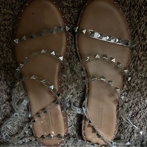 Studded clear sandals